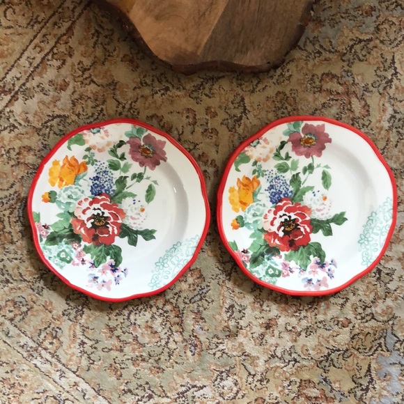 THE PIONEER WOMAN Set-of-2 “Country Garden” Stoneware Salad Dessert Plate 8.5-9” - Picture 11 of 17